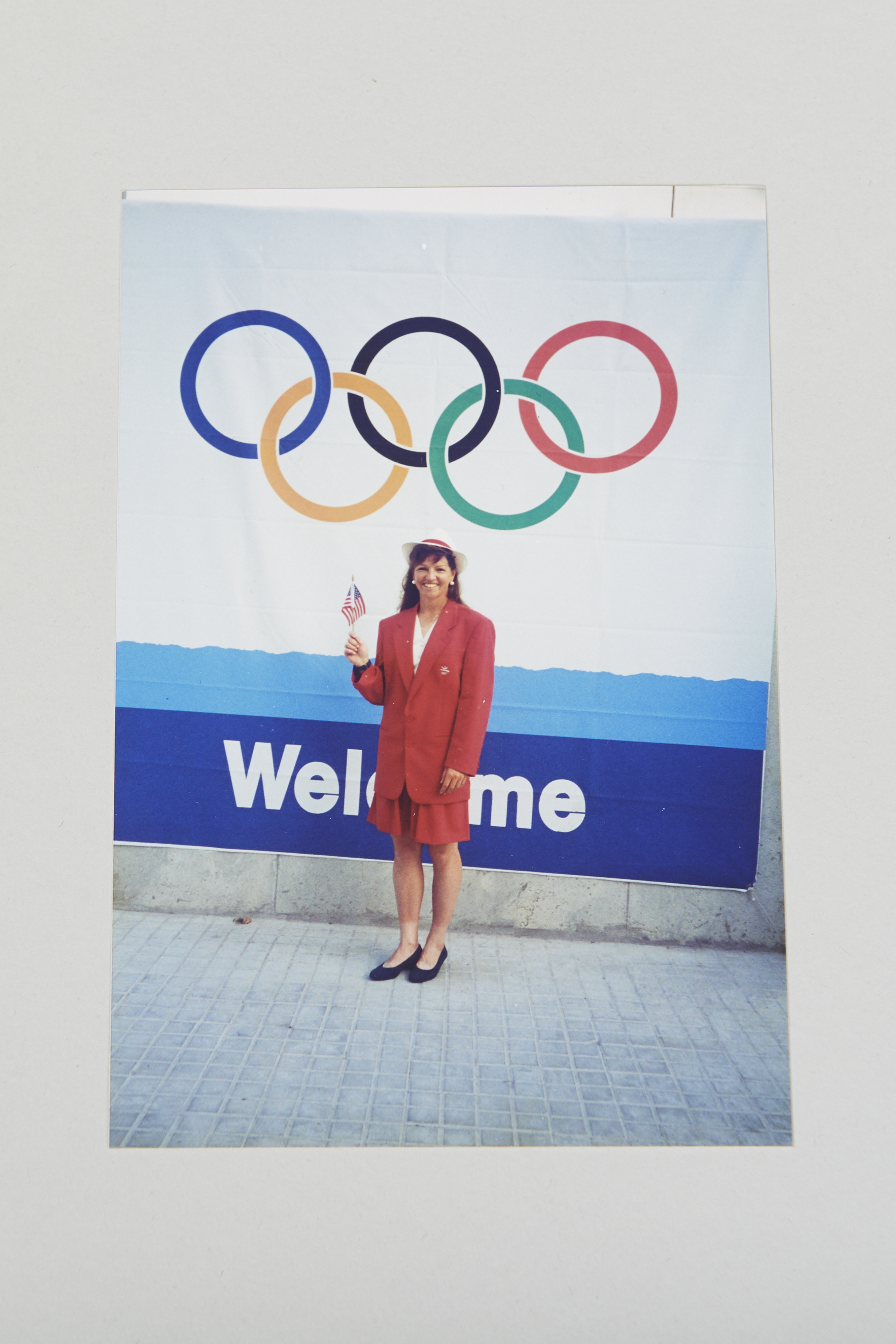 Mary Lou Tierney Wearing a Promotioal Blazer at the 1992 Summer Olympics in Barcelona, Spain